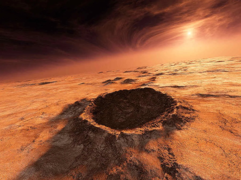 Самый большой вулкан на Марсе